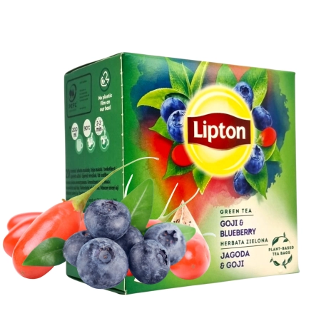Herbata zielona Lipton Jagoda i Goja piramidki 20 szt